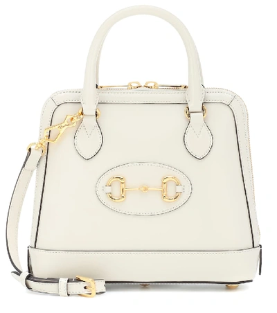 Shop Gucci 1955 Horsebit Small Leather Tote In White