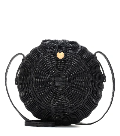 Shop Ulla Johnson Pomme Wicker Shoulder Bag In Black