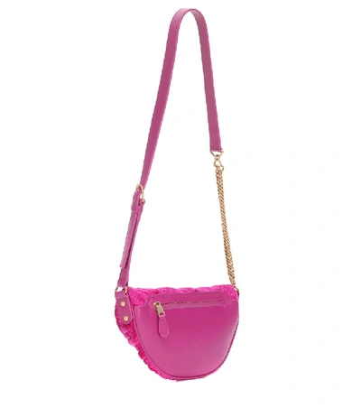 Shop Balenciaga Souvenirs Xxs Velvet Belt Bag In Purple