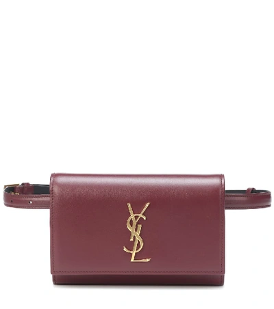 Shop Saint Laurent Kate Leather Belt Bag In Red