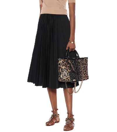 Shop Dolce & Gabbana Kendra Leopard Jacquard Shopper In Beige