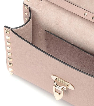 Shop Valentino Rockstud Small Leather Shoulder Bag In Pink