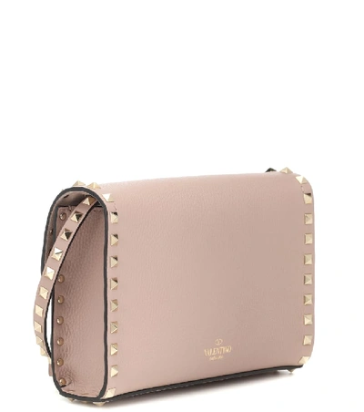 Shop Valentino Rockstud Small Leather Shoulder Bag In Pink