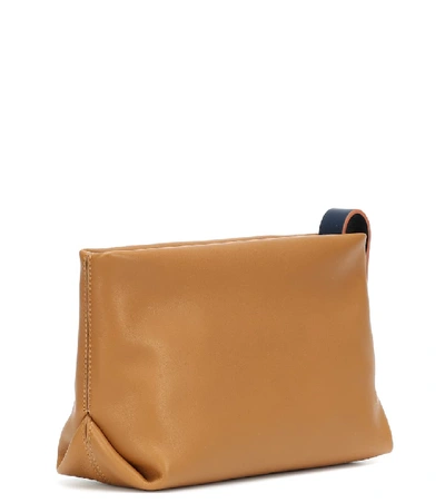 Shop Loro Piana Inside Out Leather Clutch In Brown