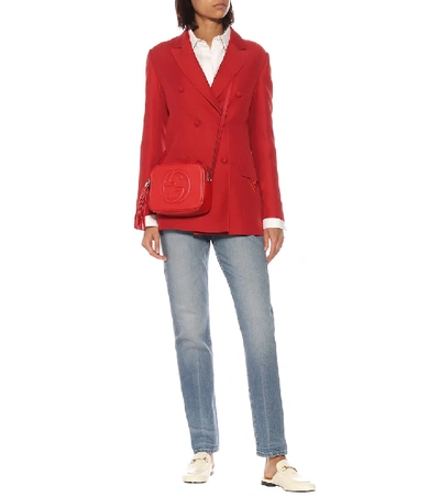Shop Gucci Soho Disco Leather Shoulder Bag In Red