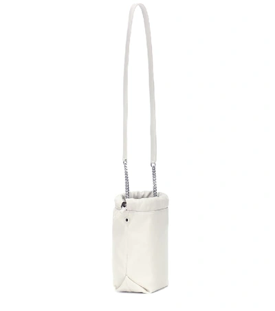 Shop Saint Laurent Teddy Small Leather Bucket Bag In White