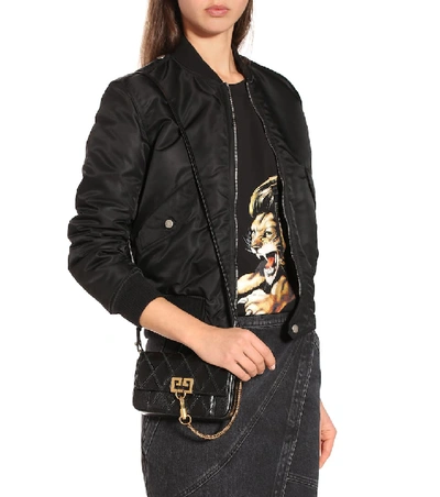 Shop Givenchy Pocket Mini Leather Shoulder Bag In Black