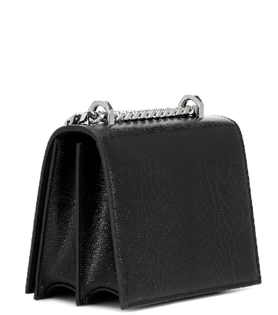 Shop Alexander Mcqueen Jeweled Small Leather Crossbody Bag In Black