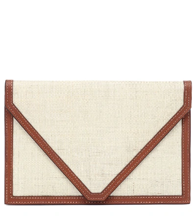 Shop Hunting Season The Envelope Leather And Fique Clutch In White