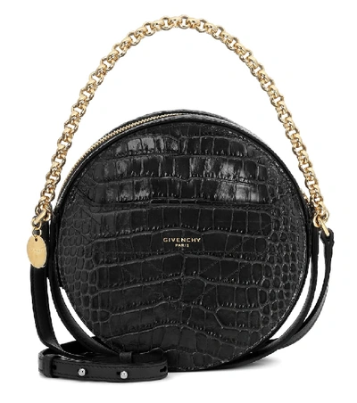 Shop Givenchy Eden Round Leather Crossbody Bag In Black