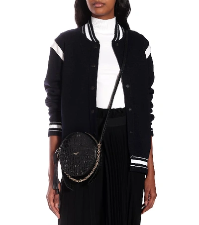Givenchy Round Eden Crocodile Embossed Leather Crossbody Bag In Nero ModeSens