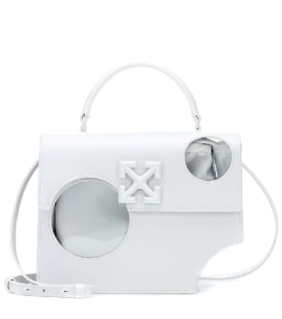 Shop Off-white Meteor 2.8 Jitney Leather Tote In White