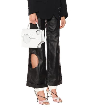 Shop Off-white Meteor 2.8 Jitney Leather Tote In White
