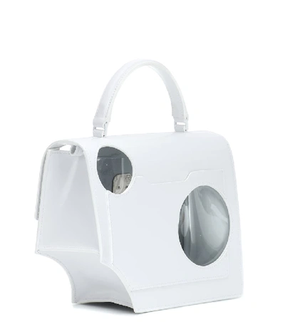 Shop Off-white Meteor 2.8 Jitney Leather Tote In White