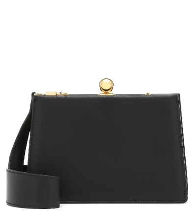 Shop Ratio Et Motus Mini Twin Leather Shoulder Bag In Black