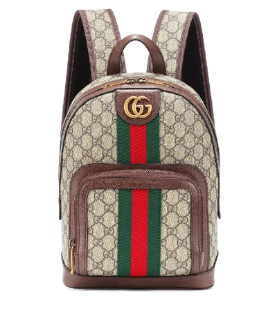 Shop Gucci Ophidia Gg Small Backpack In Brown