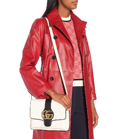 Shop Gucci Arli Medium Leather Shoulder Bag In White