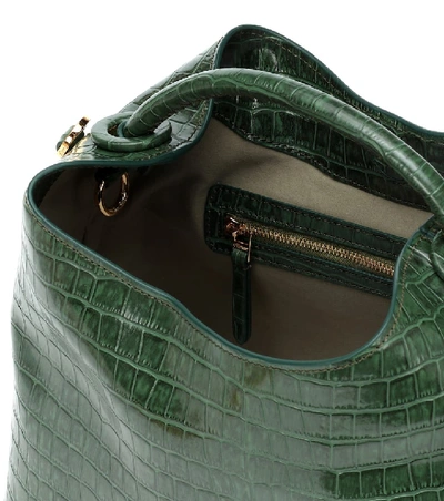 Shop Elleme Raisin Croc-effect Shoulder Bag In Green