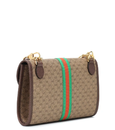 Shop Gucci Small Rajah Gg Shoulder Bag In Brown