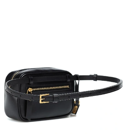 Shop Saint Laurent Lou Leather Belt Bag In Black