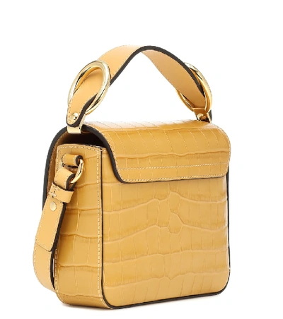 Shop Chloé C Mini Leather Shoulder Bag In Gold