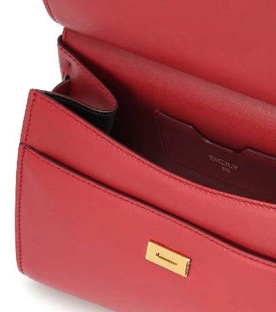 Shop Dolce & Gabbana Sicily Small 58 Leather Shoulder Bag In Red