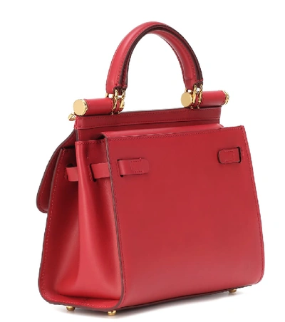 Shop Dolce & Gabbana Sicily Small 58 Leather Shoulder Bag In Red
