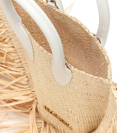 Shop Jacquemus Le Petit Baci Straw Tote In Beige