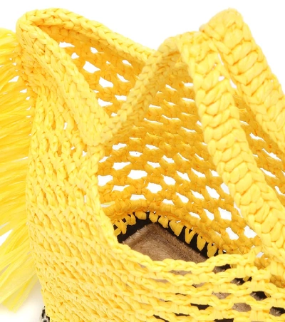 Shop Altuzarra Espadrille Small Raffia Tote In Yellow