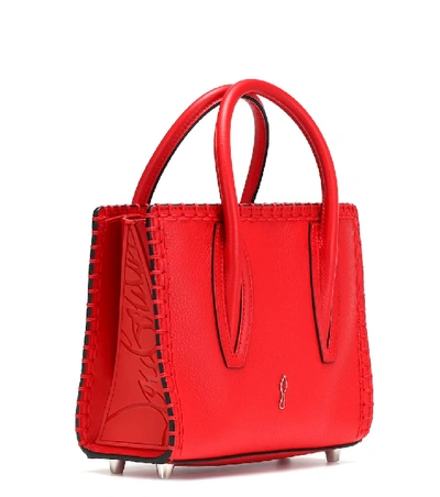 Shop Christian Louboutin Paloma S Mini Suede Tote In Red