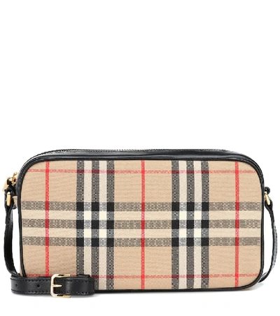 Shop Burberry Vintage Check Shoulder Bag In Beige