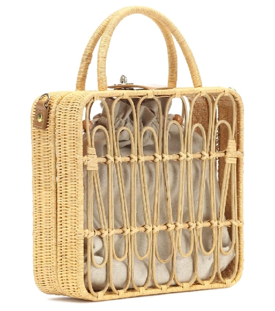 Shop Kayu Safia Rattan Tote In Beige