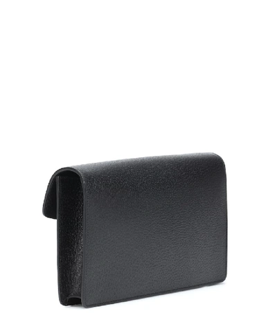 Shop Gucci Dionysus Leather Clutch In Black