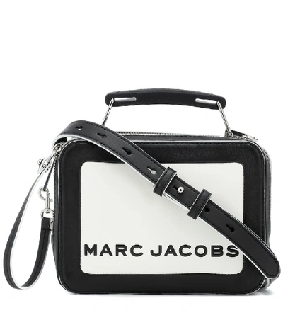 Shop Marc Jacobs The Box Mini Leather Shoulder Bag In White