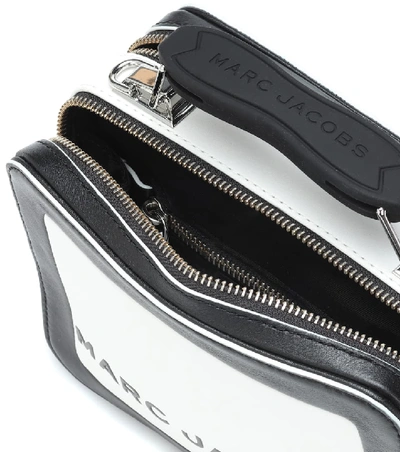 Shop Marc Jacobs The Box Mini Leather Shoulder Bag In White