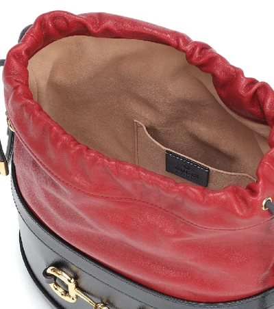 Shop Gucci Horsebit 1955 Leather Bucket Bag In Multicoloured