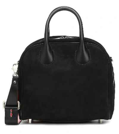 Shop Christian Louboutin Marie Jane Small Suede Tote In Black