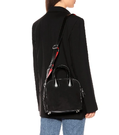 Shop Christian Louboutin Marie Jane Small Suede Tote In Black