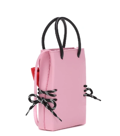 Shop Balenciaga Hello Kitty® Leather Phone Pouch In Pink