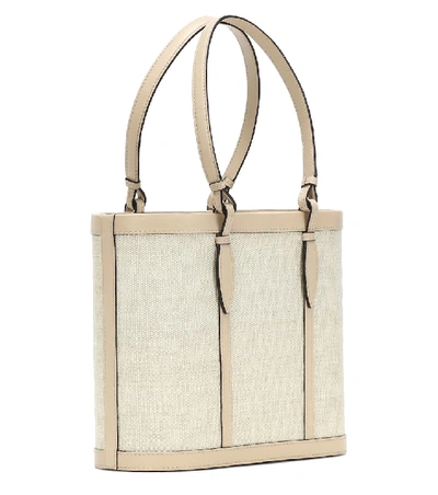 Shop Hunting Season The Basket Small Leather And Fique Tote In Beige