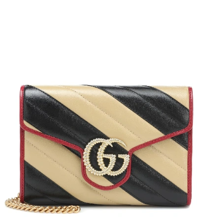 Shop Gucci Gg Marmont Small Leather Shoulder Bag In Multicoloured