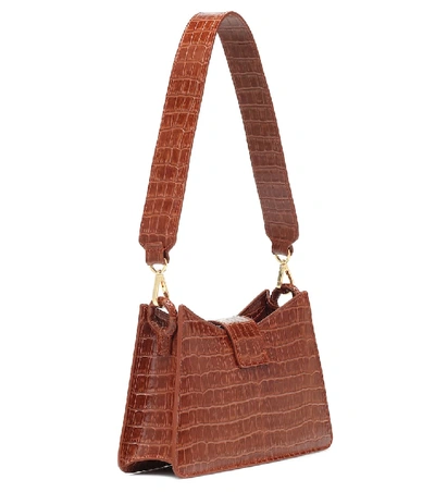 Shop Elleme Baguette Leather Shoulder Bag In Brown