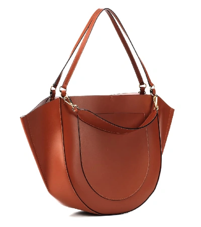 Shop Wandler Mia Leather Tote In Brown