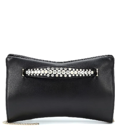 Shop Jimmy Choo Venus Embellished Leather Clutch In Black