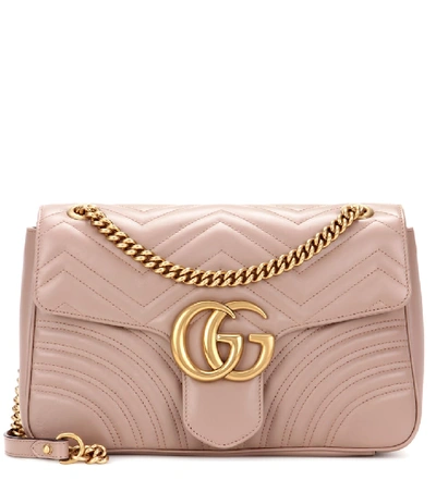 Shop Gucci Gg Marmont Medium Shoulder Bag In Neutrals