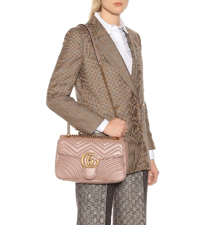 Shop Gucci Gg Marmont Medium Shoulder Bag In Neutrals