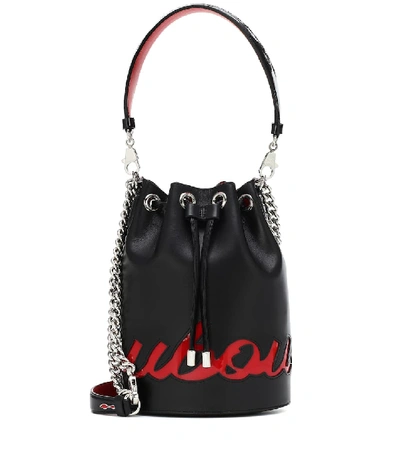 Christian Louboutin Marie Jane Logo Bucket Bag W/ Chain In Black | ModeSens