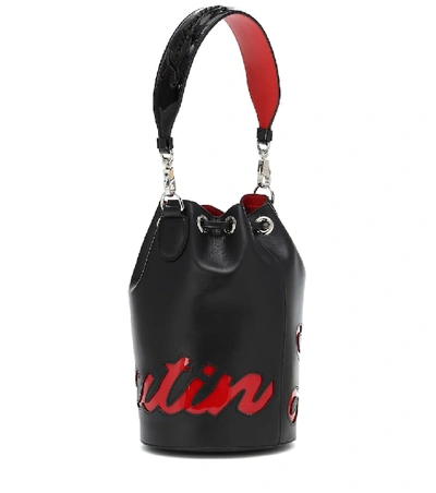 Shop Christian Louboutin Mary Jane Large Leather Bucket Bag In Black