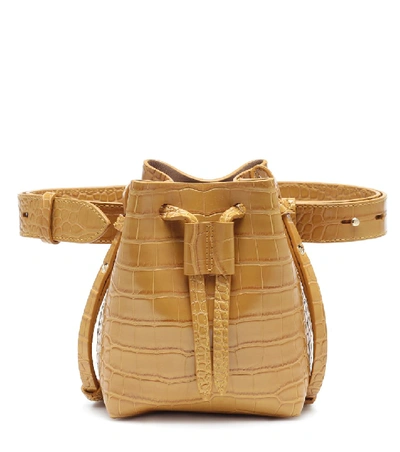 Shop Nanushka Minee Faux Leather Belt Bag In Brown