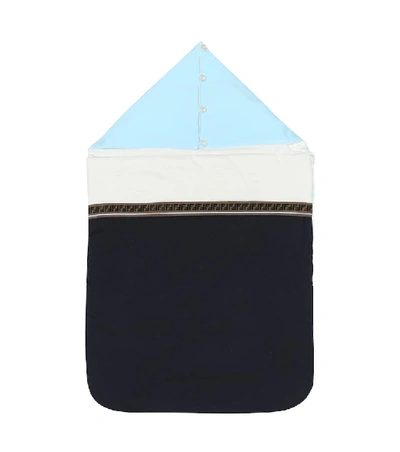 Shop Fendi Cotton Bunting Bag In Blue